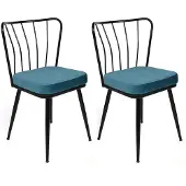 Skye Decor , model Yıldız-952 V2, set van 2 stoelen, blauw, 100% metaal, 43 x 42 x 82 cm