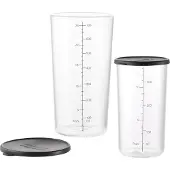 Esge Glazen beker set voor staf 700 en 400 ml, Maatbekers, Zwart, Transparant