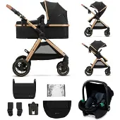 Kinderkraft ESME - multifunctionele 3-in-1 kinderwagen - geschikt tot 25 kg - babybadje met ventilatie - travel systeem - grote, geschikt voor ruw terrein - zwart