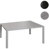 Mendler Alu-eettafel HWC-N40, bistrotafel, tuintafel, balkontafel, weerbestendig, 140x80 cm, lichtgrijs
