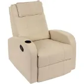 Generique Fauteuil de télévision Durham, fauteuil relax, chaise longue, similicuir crème