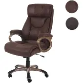 Mendler Kantoorkruk Dallas, bureaustoel, draaistoel, chefstoel, gecertificeerd met , suède-look, taupe-bruin