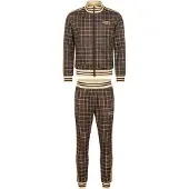 Lonsdale Trainingspak 'Hedley' lichtbruin / donkerbruin / geel / zwart