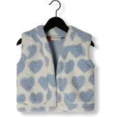 LOOXS Teddy gilet offwhite hartjes voor meisjes in de kleur