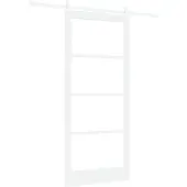 vidaXL Schuifdeur Wit 93 x 211 cm Massief grenenhout en glas