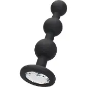 Shots - Ouch! Silicone Beaded Diamond Butt Plug - Black
