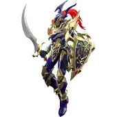 Bandai Yu-Gi-Oh! Black Luster Soldier Figuur, vergulde uitvoering. Gouden kleur, één maat