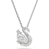 Swarovski Ketting 'Swan' zilver / transparant