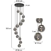 Steinhauer Zwarte Hanglamp Bollique 4195ZW – Imposante Vide Lamp met 12 Lichtpunten
