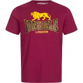 Lonsdale Shirt 'Taverham' geel / donkerrood / zwart