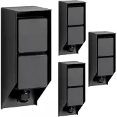 Ks Verlichting - tuinstopcontact - Double wall - set van 4 - buitenstopcontact - zwart - waterdicht - 2 stopcontacten
