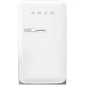 Smeg Koelkast Retro Vrijstaande ijskast Koelkast, Jaren 50, Enkeldeurs, Vrijstaand , Positie scharnier: Rechts, Wit