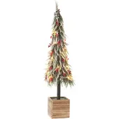 J-Line kerstboom+led kunststof sneeuw groen/ extra large 22x22x95cm