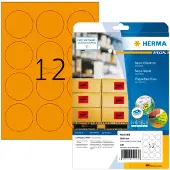 Herma Neonetiketten, A4, Ø 60 mm, rond neon-oranje, permanent hechtend