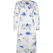 Fine woman Dames nachthemd gebloemd blauw XL