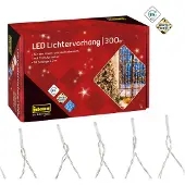 Idena Lichtgordijn 300 LED 3mx3m warm wit (8 m)