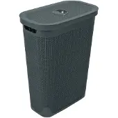 Addis Wasmand 'Hessian' - Deksel - 40 Liter - Box - Antraciet - Ventilerend