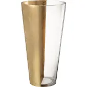 J-Line vaas moa glas transparant/goud 19x19x35cm