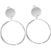 Charme Bijoux Clip oorbellen 5 cm zilverkleur
