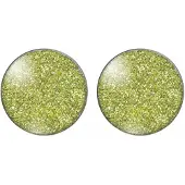 Charme Bijoux Clip oorbellen spikkel groen 2 cm