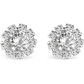 Charme Bijoux Magneet oorbellen strass zilverkleur 10 mm
