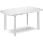 Mojawo Tuintafel, balkon tafel, buitentafel, plastic tafel, wit, 140x90x72 cm