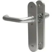 Nemef 3253 B Beslag kortschild afgerond | D kruk-kruk | beslagset | geveerd | krukstift 8mm | F1 aluminium | Blind-blind | links en rechts - 9325302000