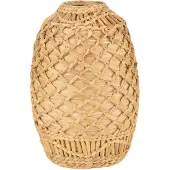 J-Line vaas rieten bamboe naturel medium 24x24x37cm