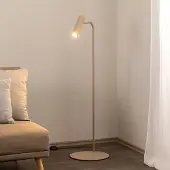 Luminex Vloerlamp Axion, crème / amber, Woon-/ Eetkamer, metaal, Modern, vloerlamp
