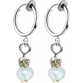 Charme Bijoux Klem oorbellen- zilverkleur -wit-geen gaatje-