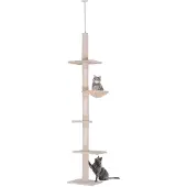 PawHut Kattenboom krabboom kattenkrabboom met sisalpalen in hoogte verstelbaar D30-209