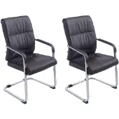 CLP Set van 2 XXL schommelstoelen "Anubis" met armleuningen, bruin