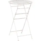 Beliani TRIESTE - Tuinbartafel - Lichtbeige - 60 x 60 cm - IJzer