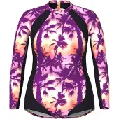 Ulla Popken Badpak lila / oranje / zwart
