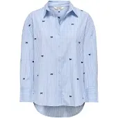 ONLY Blouse 'ONLOregon' nachtblauw / lichtblauw / wit