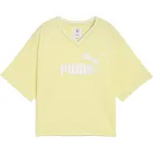 Puma Ess Relaxed Cropped Short Sleeve T-shirt Geel XS Vrouw