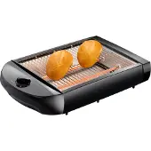 Melissa Plat broodrooster met uitneembare kruimellade 600W Zwart