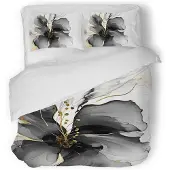Eleganzzz Dekbedovertrek Micropercal Grande Fleur - grey 240x200/220cm