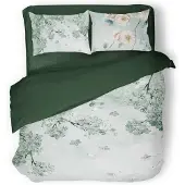 Eleganzzz Dekbedovertrek Micropercal Floral Whispers - green 240x200/220cm