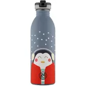 24Bottles Drinkfles grijs / rood / wit