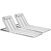 Oviala - Set van 2 hemelsblauwe strandslaapbanken van textileen - Clic Clac des Plages