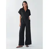 BWLDR Jumpsuit 'ARA LINEN JUMPSUIT' zwart