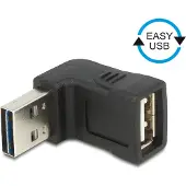 DeLOCK Easy-USB-A naar USB-A adapter / haaks naar boven/beneden - USB2.0 / zwart