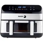 Fagor Oil-free Fryer - Airfryer FGF10 - 10L Capacity - 4.5L Double Tanks - Removable Divider - 2400W