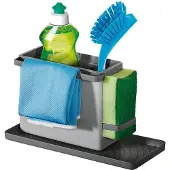 Metaltex - Gootsteen Organiser - Vaatdoekhouder - Tidy Tex - Verstelbaar - Verplaatsbaar - Voor zeep, spons, schoonmaakdoekjes en borstel
