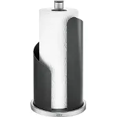 GEFU CURVE Keukenrolhouder 30 cm – Mat Zwart – RVS – Eénhandig Afscheuren
