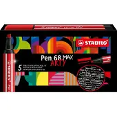 Stabilo Pen 68 MAX – Premium Viltstift Met Dikke Beitelpunt - Loofgroen - Doos 5 stuks