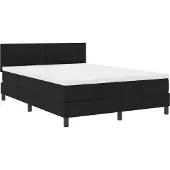 vidaXL Boxspring bed met LED-stripverlichting Zwart 140 x 190 cm Stof