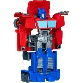 Transformers EarthSpark 1-Stap Veranderende Figuur, Optimus Prime, geschikt voor kinderen vanaf 6 jaar, plastic, blauw, grijs, rood