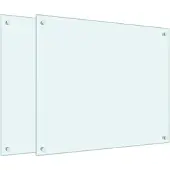 vidaXL Spatschermen keuken 2 st 70x60 cm gehard glas wit